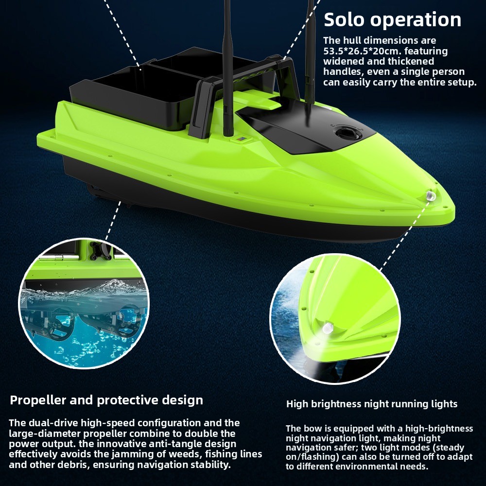 500M RC Fishing Bait Boat Dual - Fish Finder Cable incelemesi ve fiyatı
