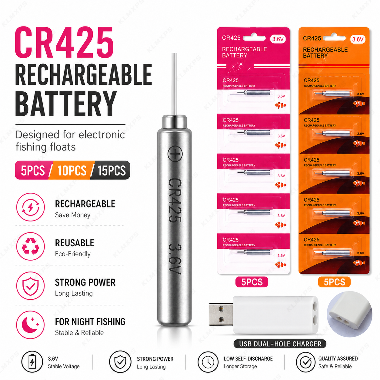 CR425 Rechargeable Battery for - Fish Finder Charger incelemesi ve fiyatı