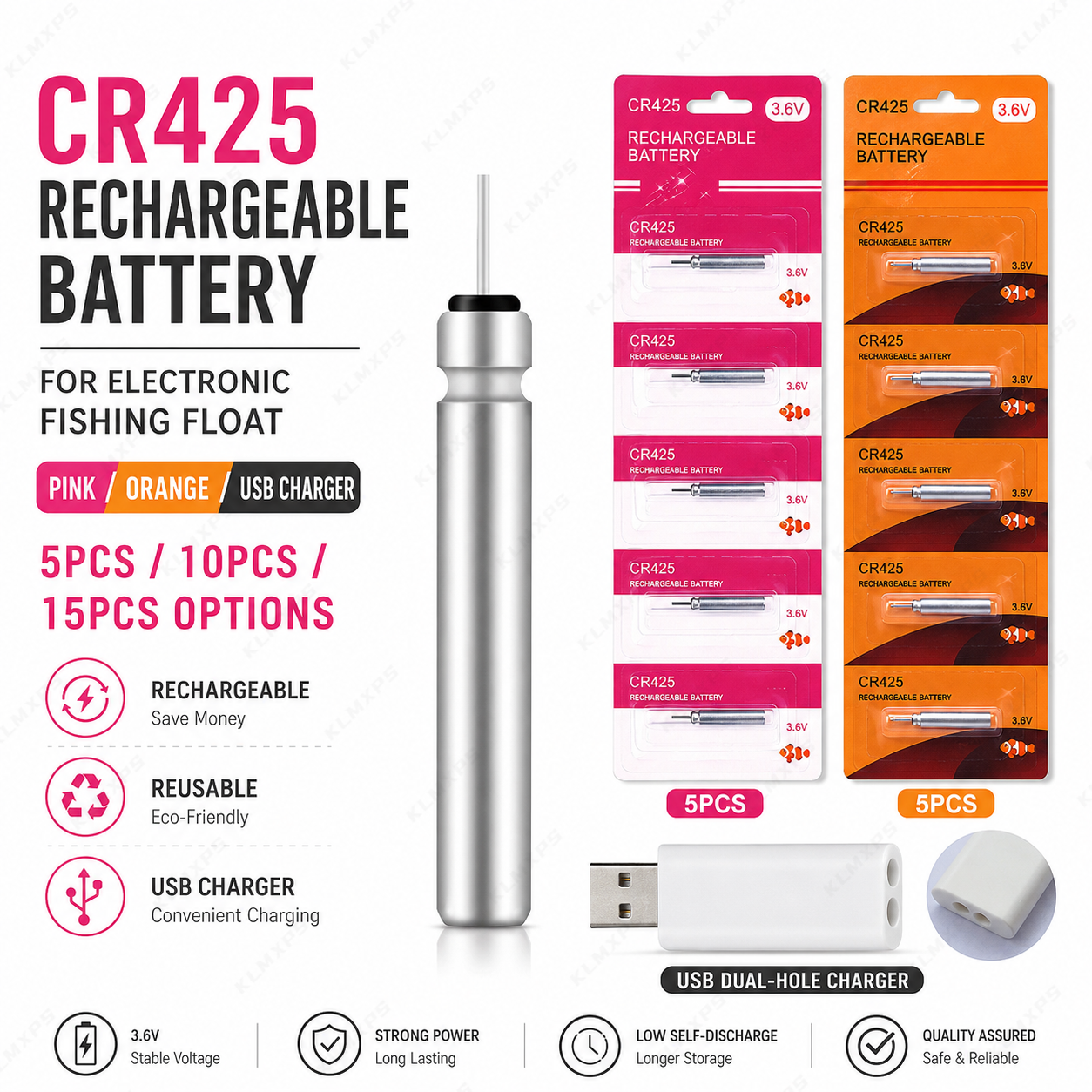 CR425 Rechargeable Battery for - Fish Finder Charger incelemesi ve fiyatı