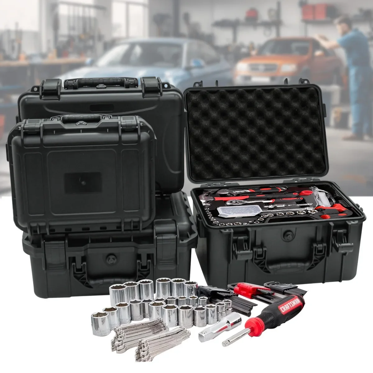 1 portable toolbox with pre cu - Fish Finder Case incelemesi ve fiyatı